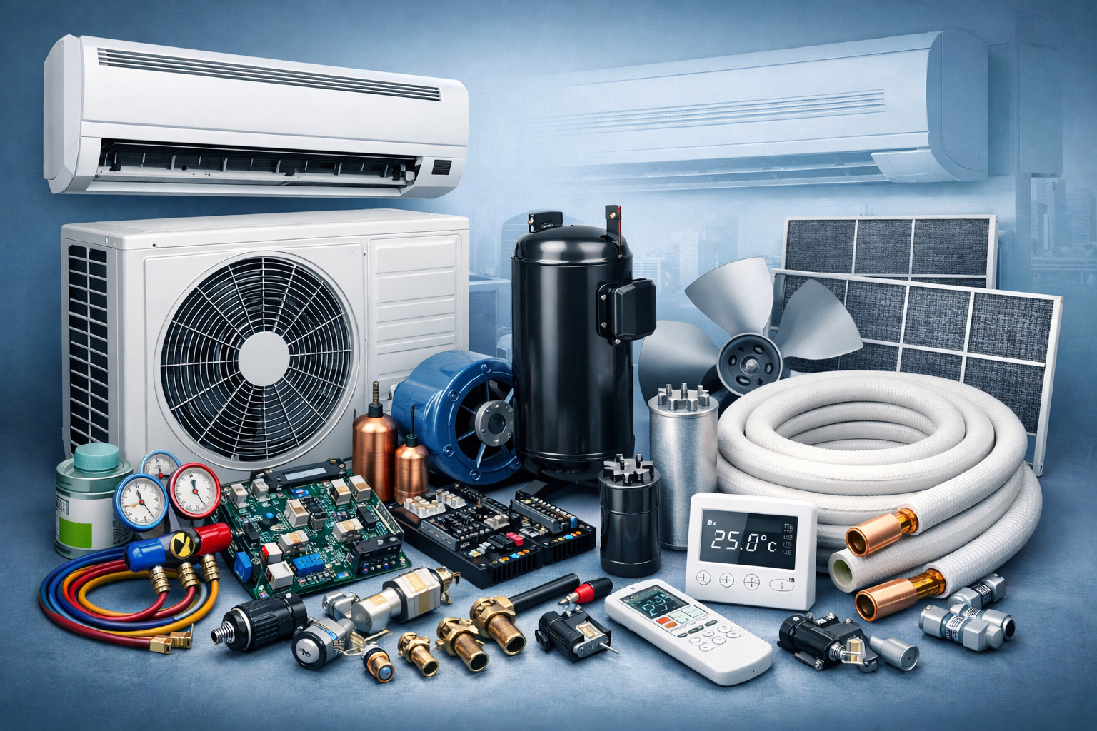 Kondisionerlər üçün komponentlər və ehtiyat hissələri